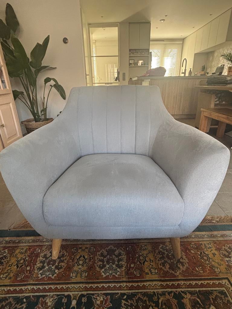 Zo goed als nieuwe grijze fauteuil van Kave Home, Huis en Inrichting, Fauteuils, Ophalen, Zo goed als nieuw, Stof, 75 tot 100 cm