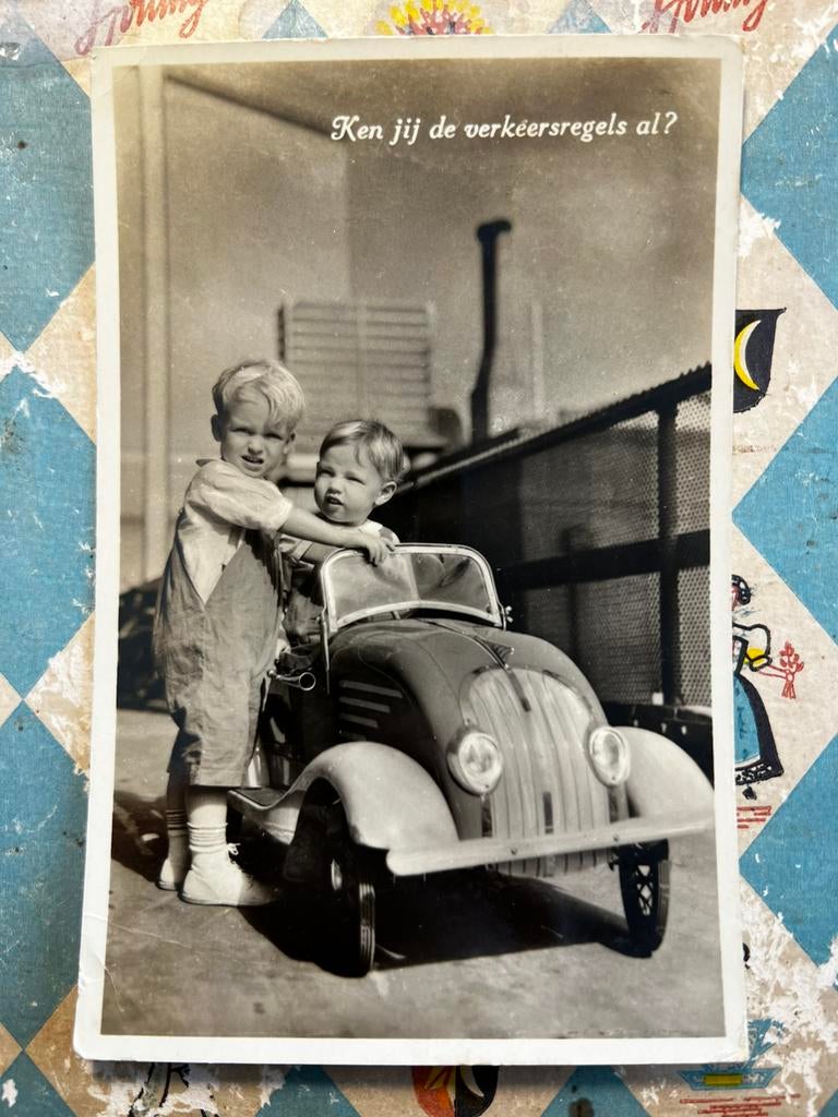 1938 Ken jij de verkeersregels al? - jongetjes in auto (NN), Ophalen of Verzenden, 1920 tot 1940, Gelopen, Kinderen