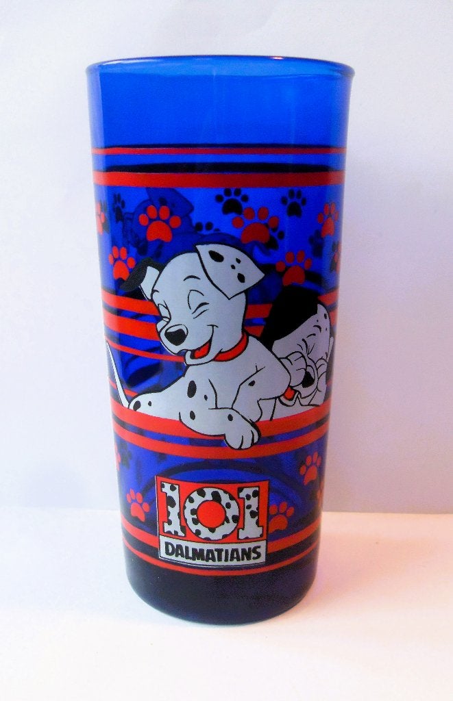 101 dalmatiers Glas Blauw Walt Disney, Ophalen of Verzenden, Overige figuren, Zo goed als nieuw, Servies