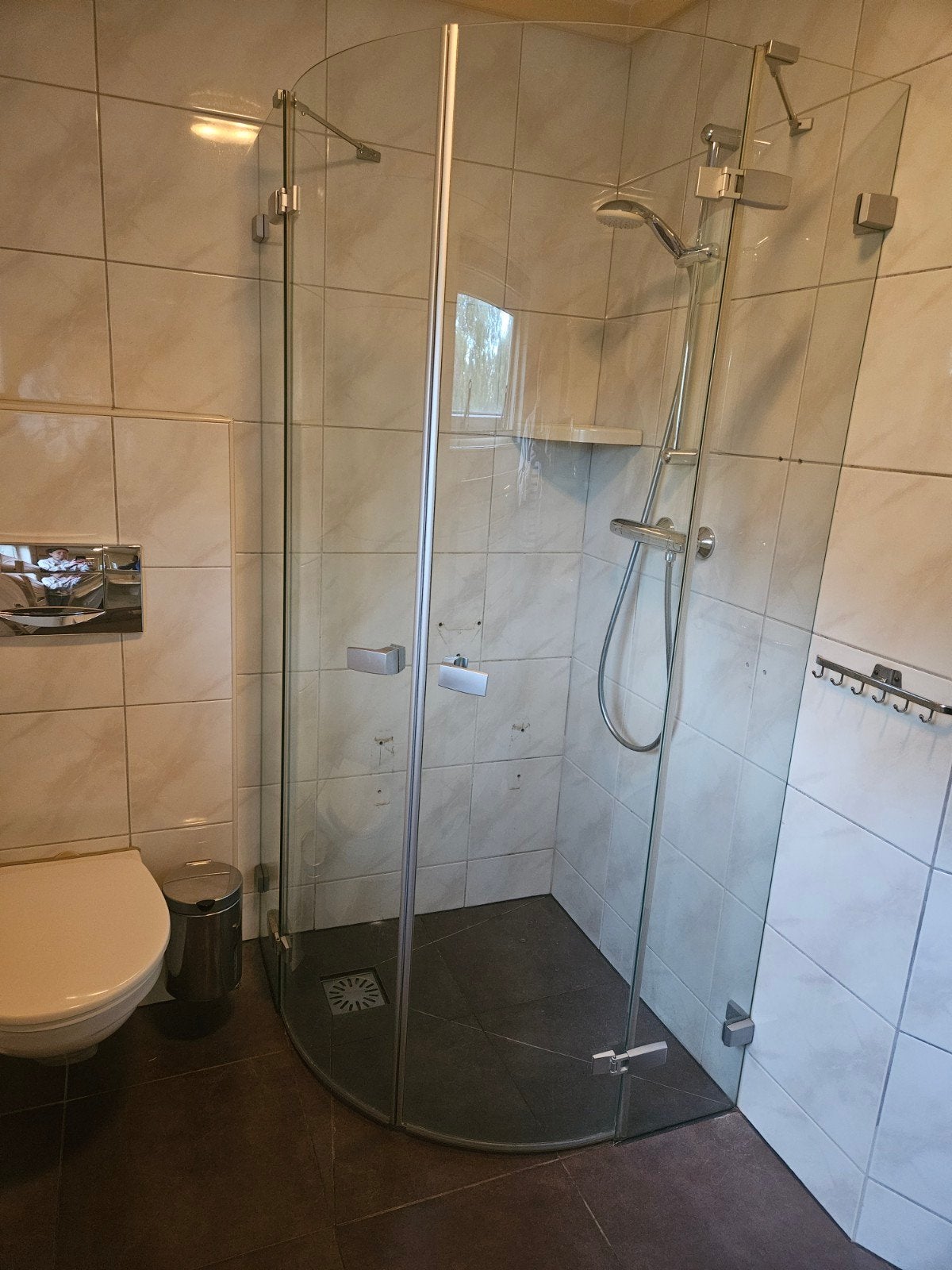 Glazen douchecabine met draaideur, Ophalen, Zo goed als nieuw, Chroom, Douche