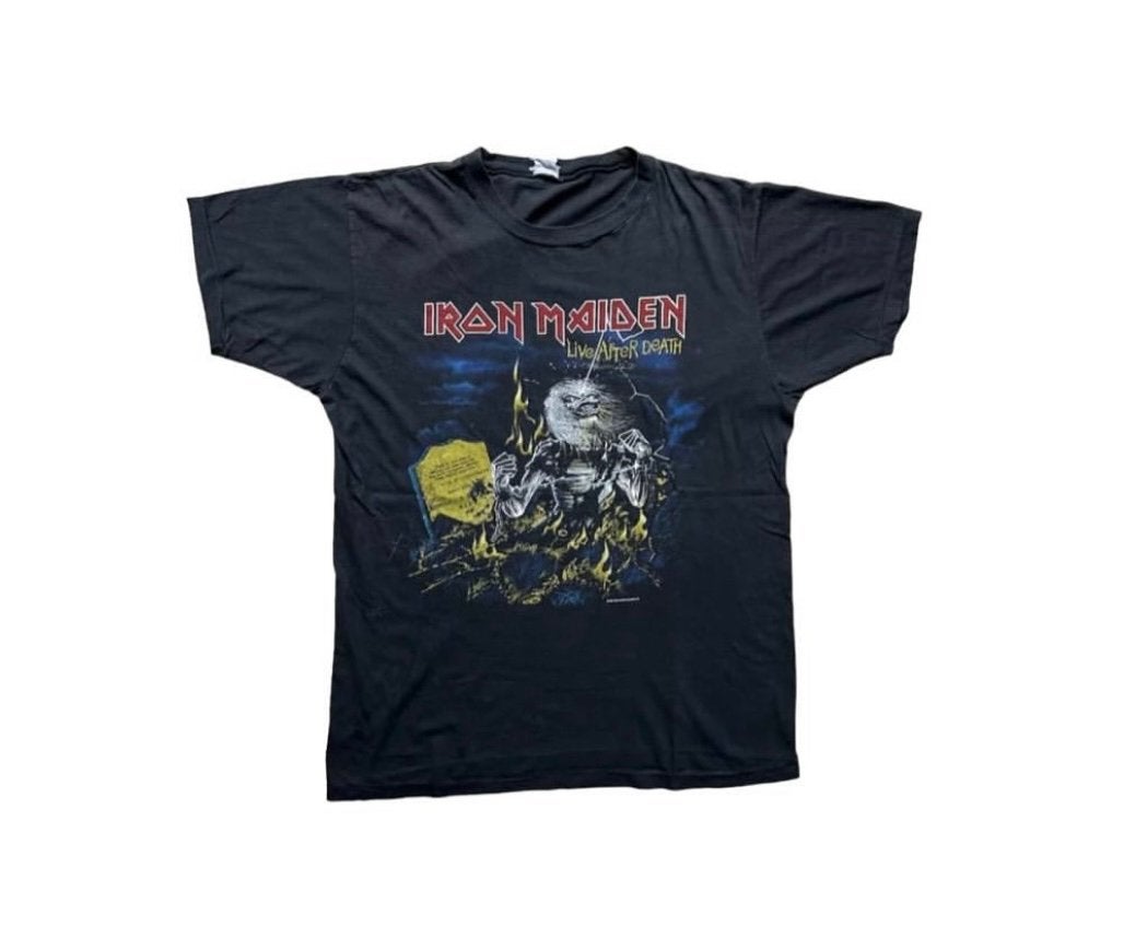 Iron Maiden 1985 Live After Death Vintage Band Shirt, Ophalen of Verzenden, Zo goed als nieuw, Maat 56/58 (XL), Zwart