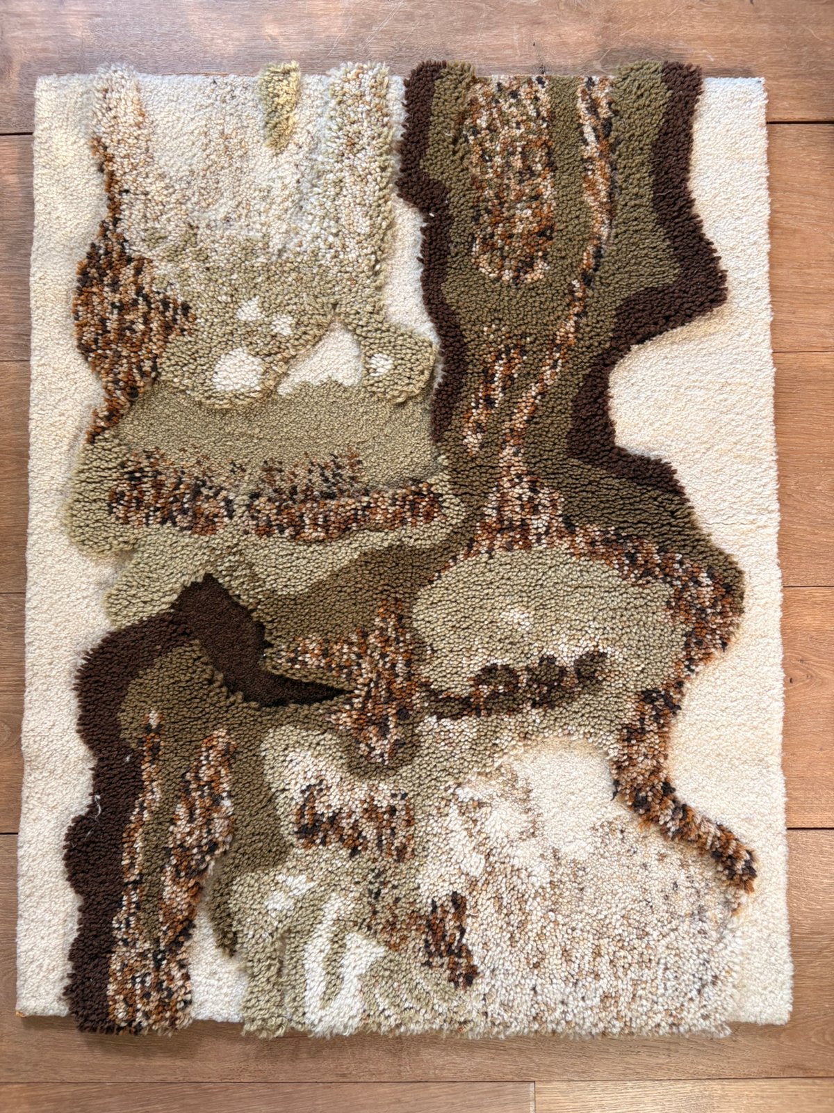 Origineel vintage Desso jaren 70 Rya wandkleed, pure wol, Gebruikt, 70 cm, Vintage, Wandkleed