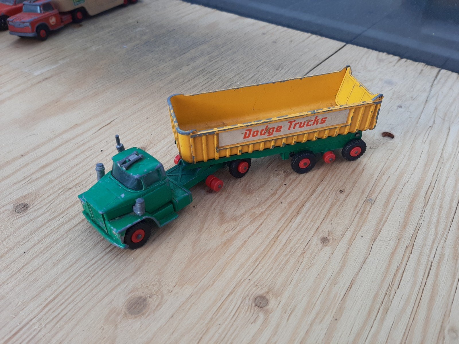 Matchbox King Size K-163 Dodge Tractor met aanhanger, Ophalen of Verzenden, Gebruikt