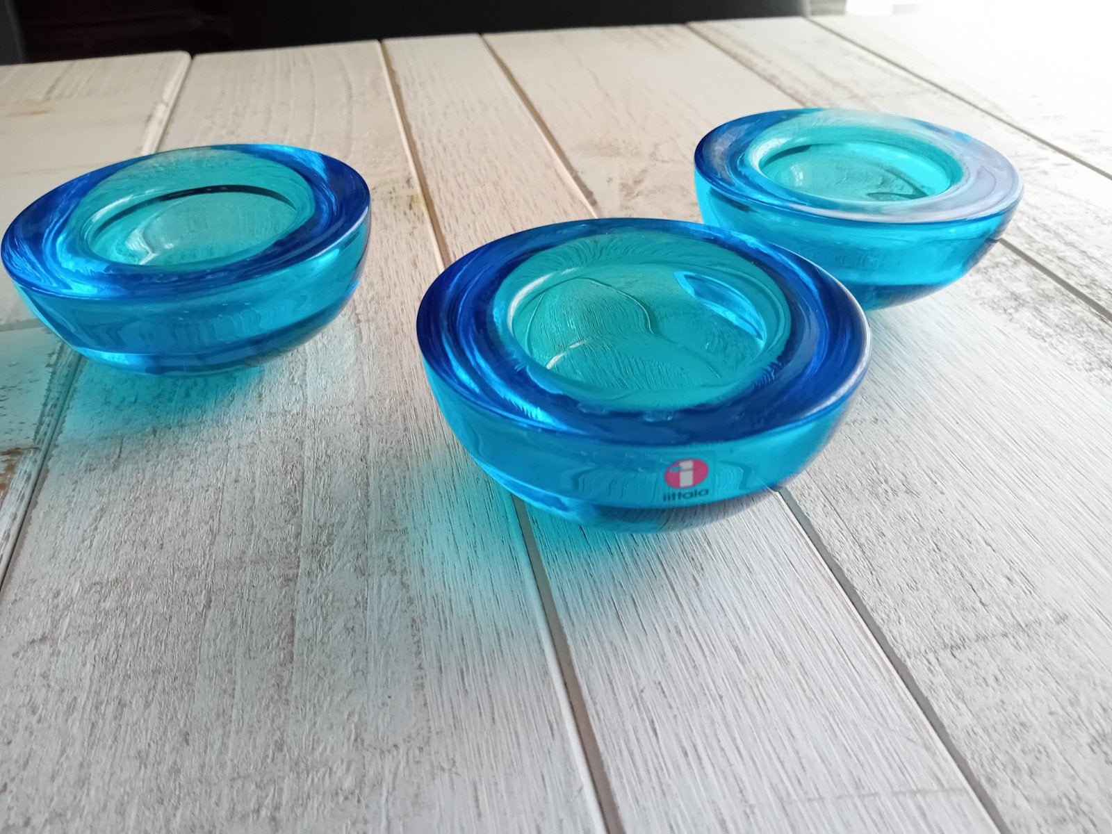 Iittala Ballo fel kobaltblauwe waxinelichthouders kandelaars, Ophalen of Verzenden, Bord(en), Overige stijlen, Glas