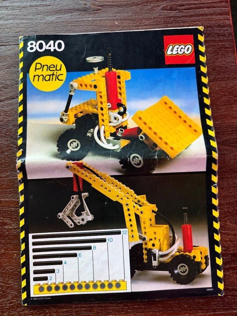 LEGO Technic 8040 Pneumatic Universal Set 1984 + handleiding, Ophalen, Gebruikt, Lego, Inclusief instructies