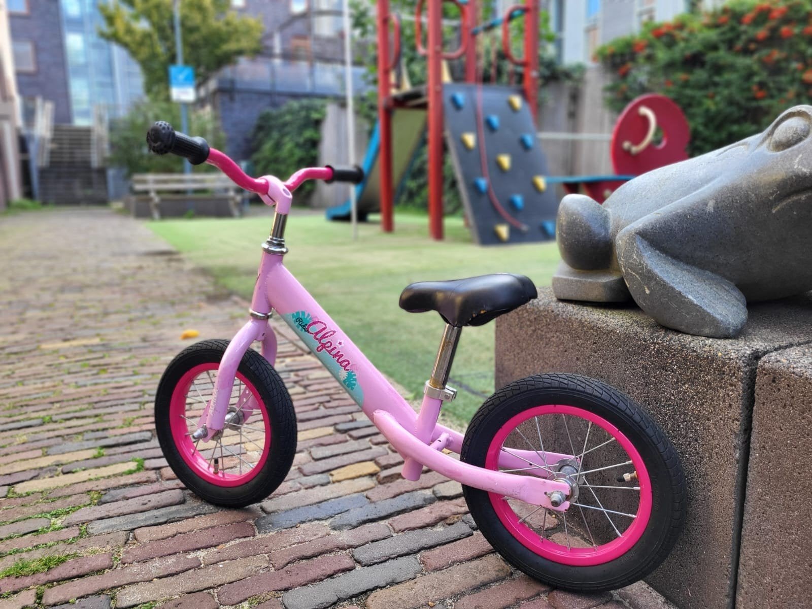 Alpina Rider loopfiets 12 inch - Roze - kinderfiets, Kinderen en Baby's, Ophalen, Gebruikt, Loopfiets