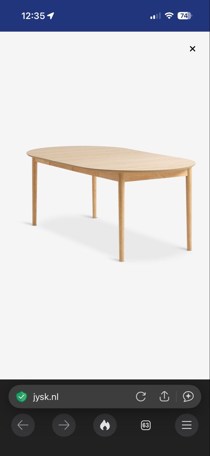 Foto 7 van Uitschuifbare eettafel JYSK MARSTRAND naturel eikenfineer