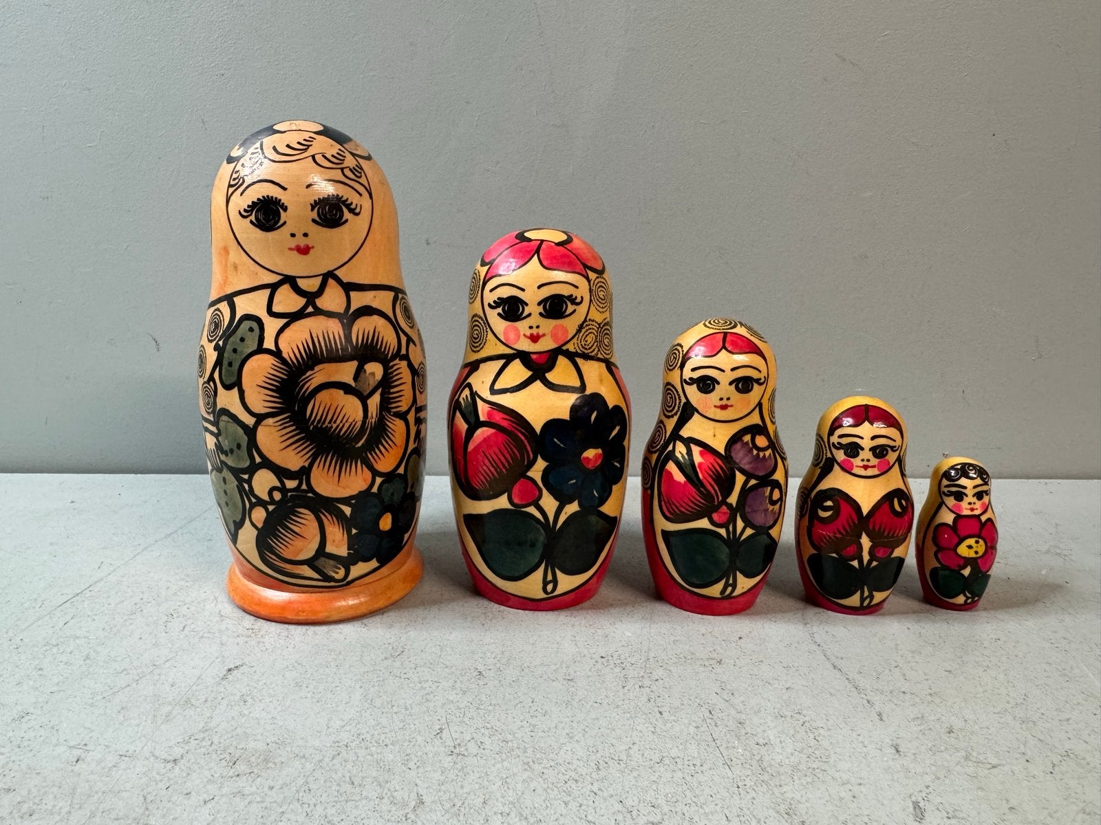 Vintage Matroesjka Poppen Set - 5 Stuks, Gebruikt, ?, ?, ?