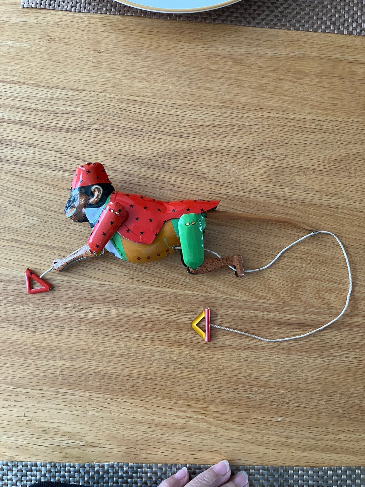 Vintage blikken klimmende aap climbing monkey, Ophalen, Zo goed als nieuw