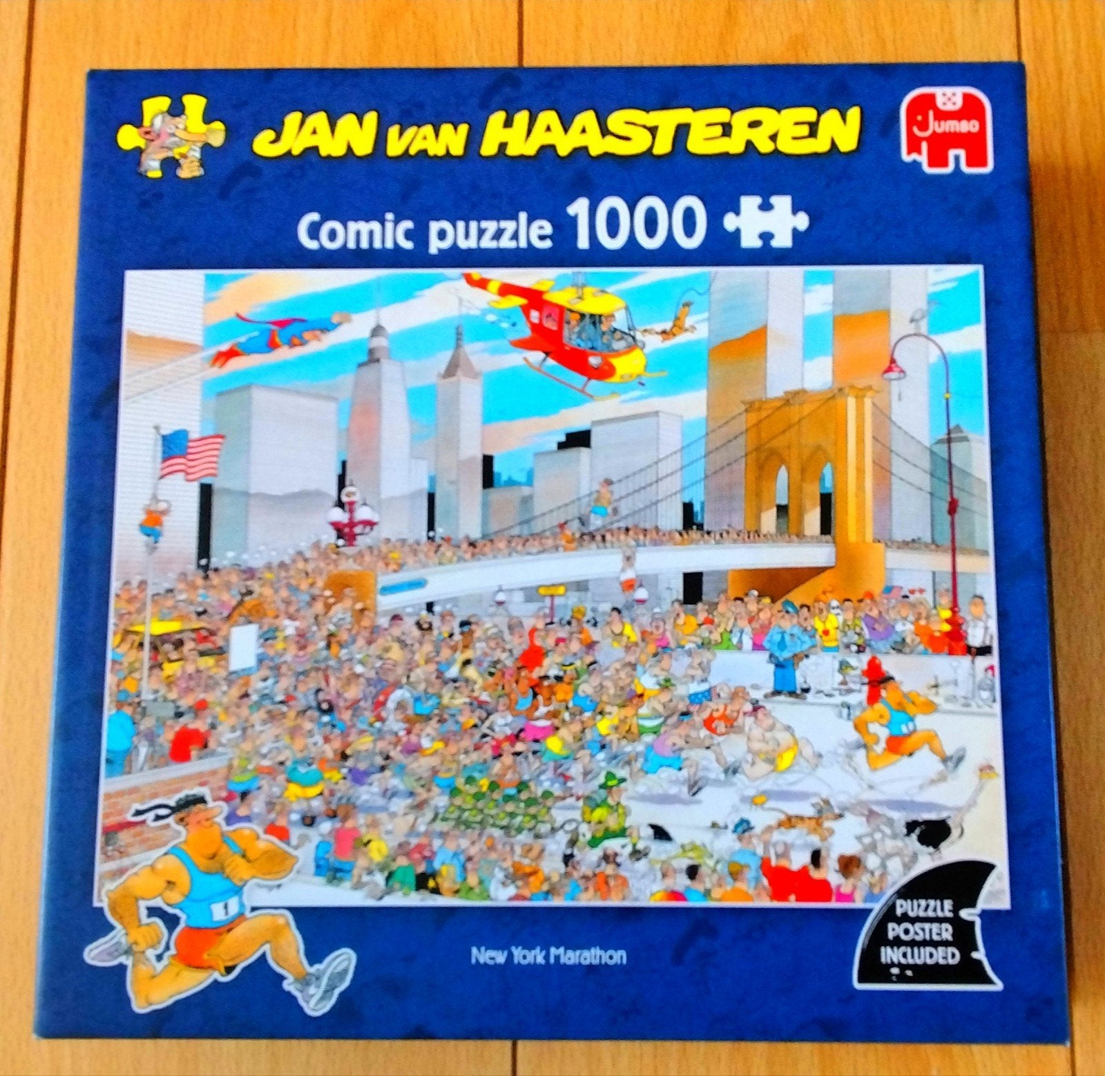 Jan van Haasteren, New York Marathon 1000 stukjes,  e.v.a., Hobby en Vrije tijd, Denksport en Puzzels, Ophalen of Verzenden, 500 t/m 1500 stukjes