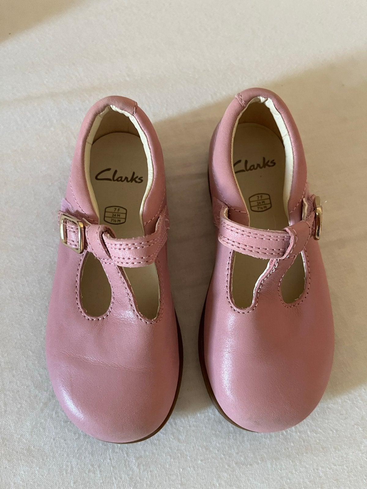 Clarks roze leren schoentjes maat 22, Ophalen of Verzenden, Gebruikt, Meisje, Schoenen