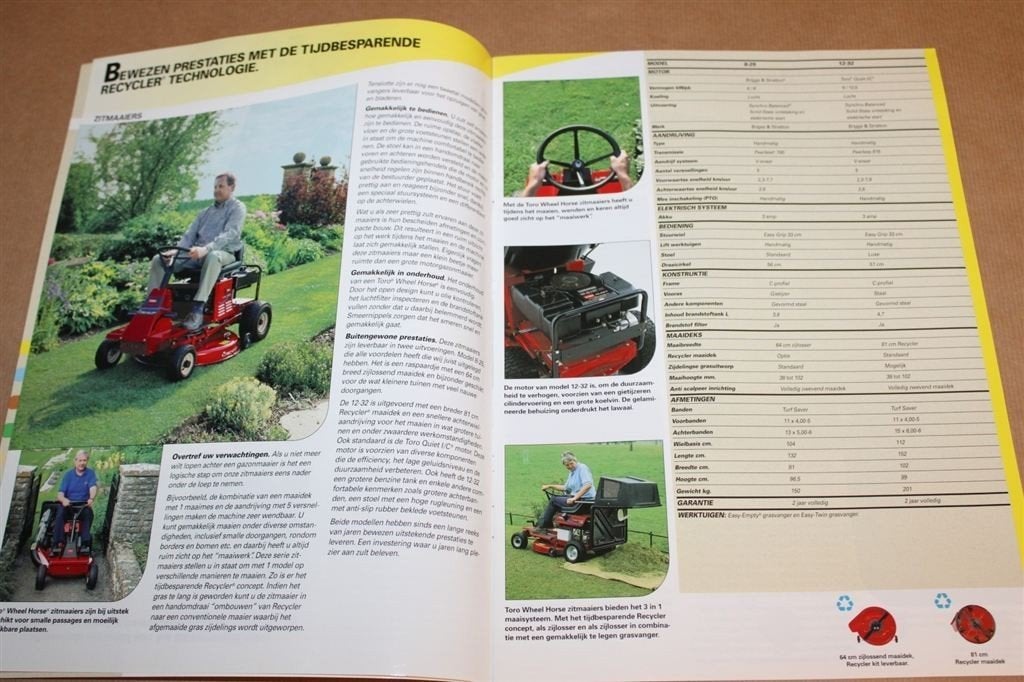 Brochure - Toro Wheel Horse Traktoren & Zitmaaiers - 1997, Ophalen of Verzenden, Zo goed als nieuw, Tractor en Landbouw