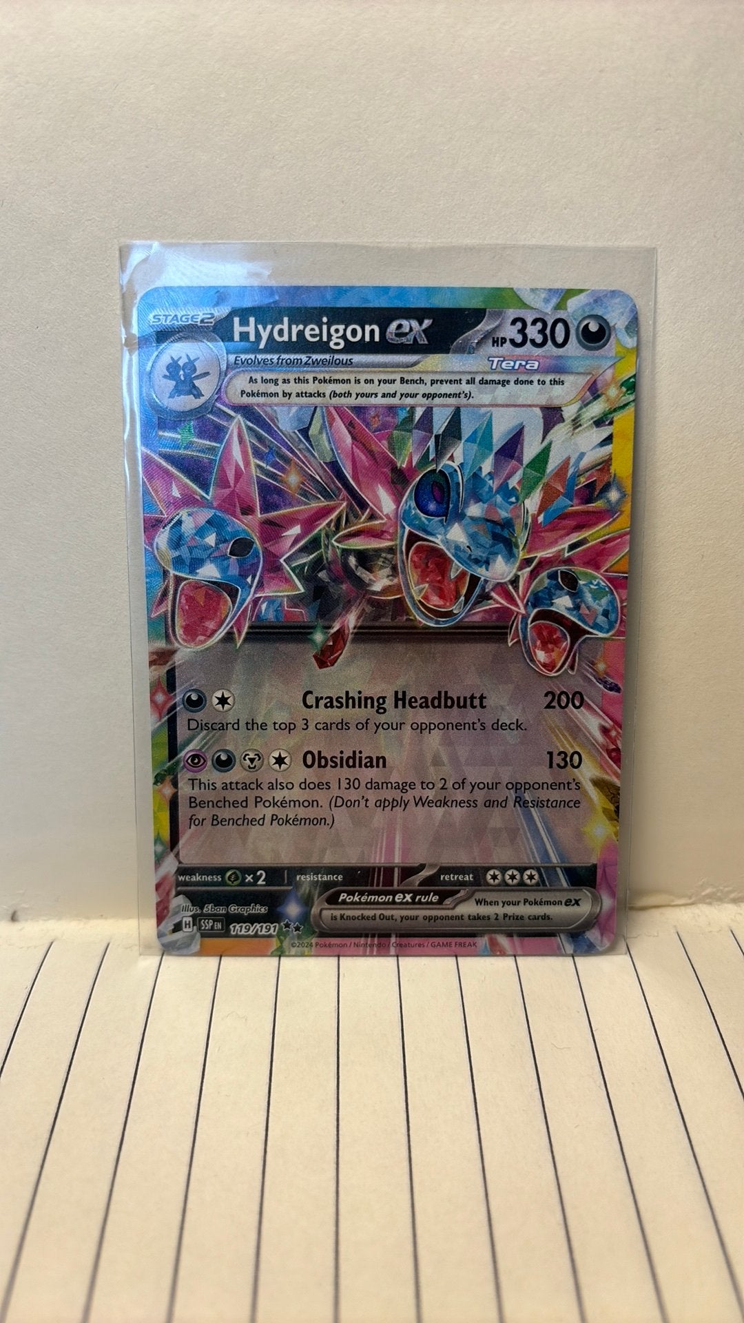 Hydreigon Ex 119/191 surging sparks holo pokemon kaart, Ophalen of Verzenden, Nieuw