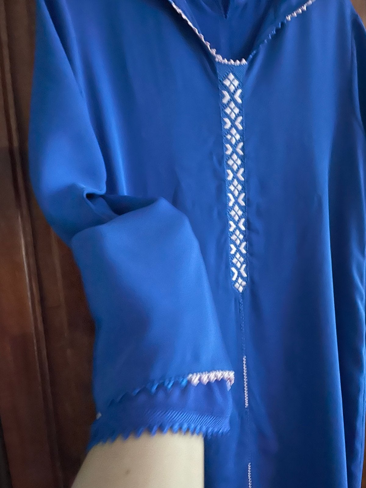 Nieuwe Handgemaakte Tweedelige Marokkaanse Randa Jurk/Jelaba, Ophalen of Verzenden, Nieuw, Maat 38/40 (M), Blauw