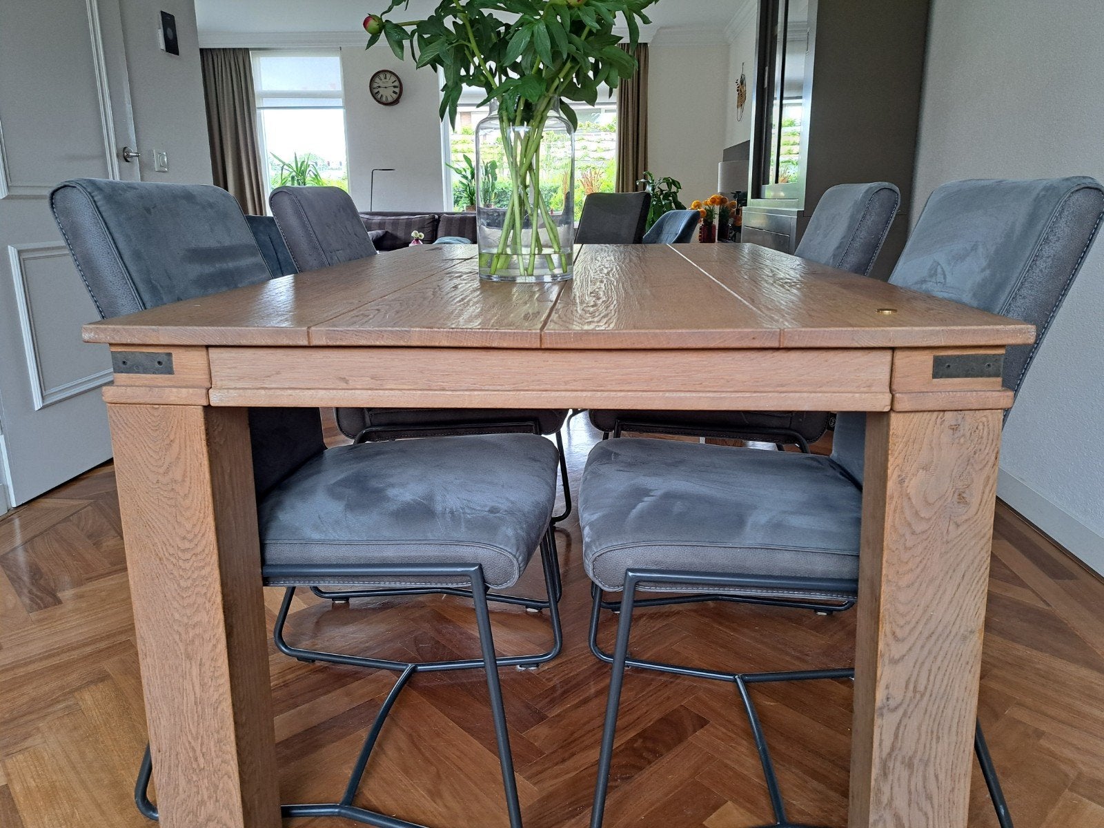 Foto 6 van Uitschuifbare Eetkamertafel van Zwaar Eikenhout 140-160x100