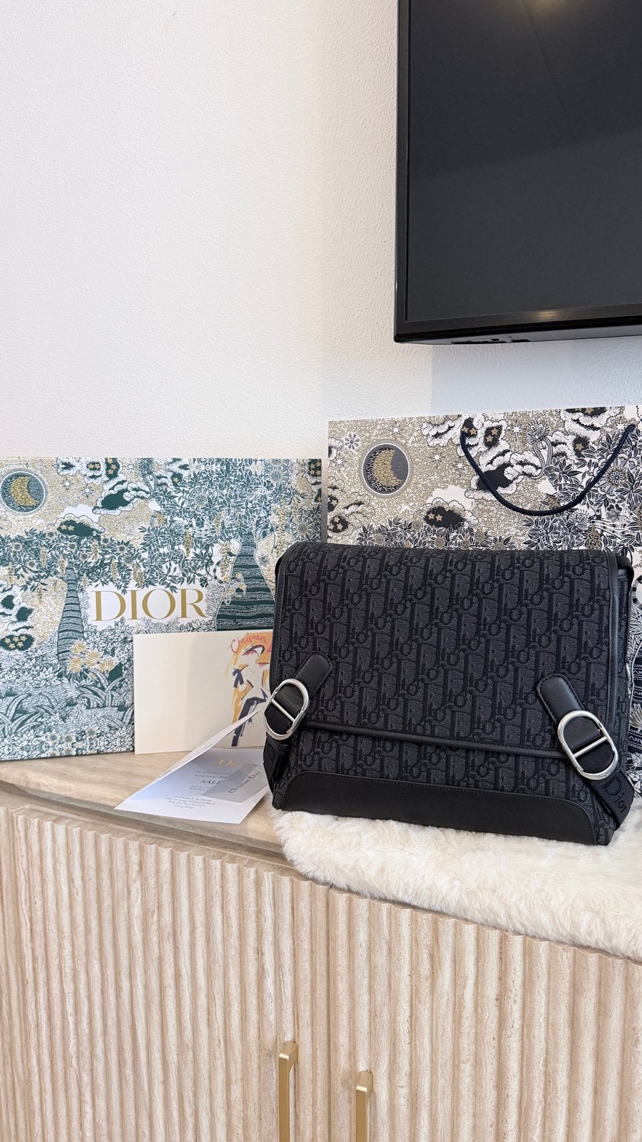 Dior Messenger Tas Zwart Oblique Canvas, Ophalen of Verzenden, Nieuw, Zwart, Overige merken