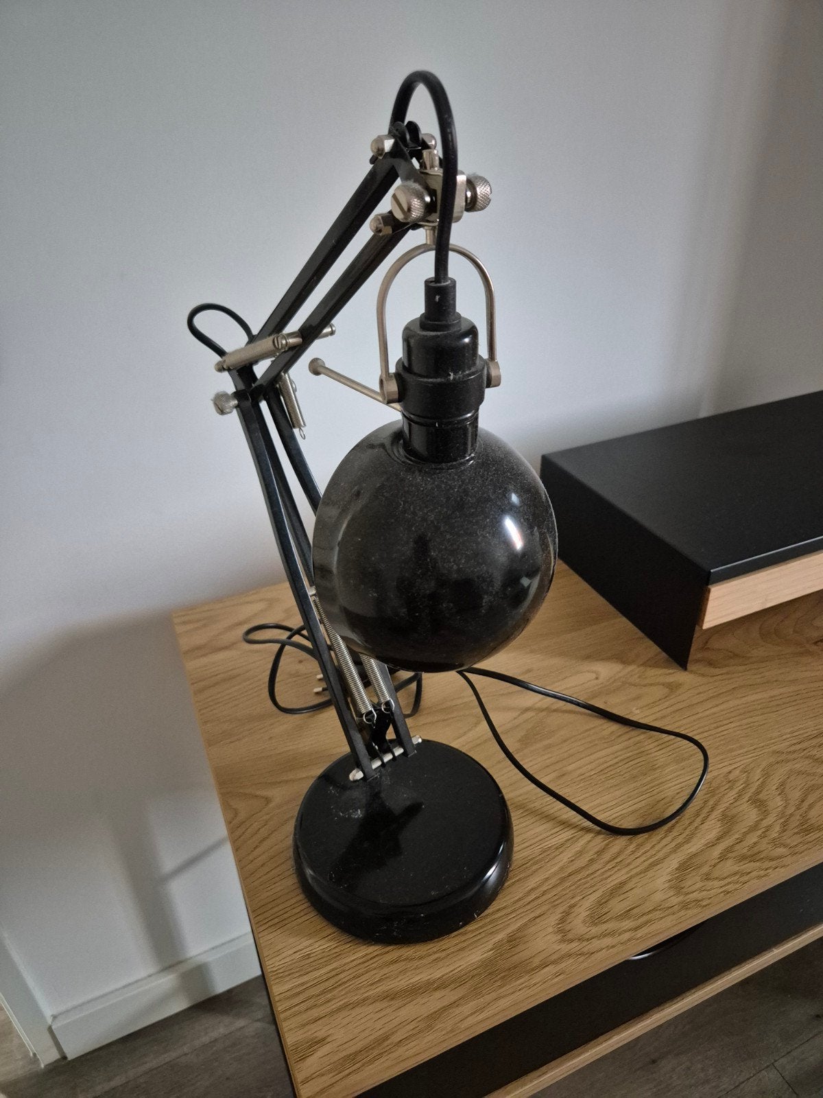 Zwarte verstelbare bureaulamp, Ophalen, Bureaulamp, Gebruikt, Zwart