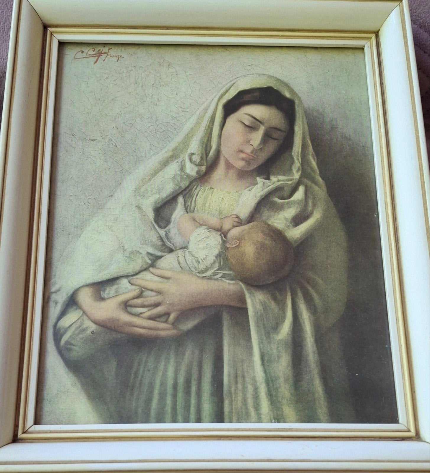 Maria met Kind Cipriano Cei, Antiek en Kunst, Kunst | Schilderijen | Klassiek, Portret of Personen, Klassiek, Print, Papier