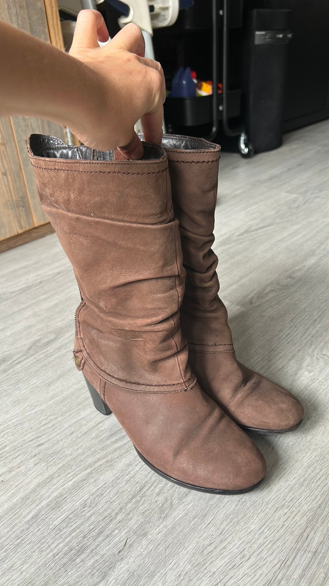 Hush Puppies bruine dameslaarzen met hak maat 39, Hoge laarzen, Bruin, Ophalen of Verzenden, Gedragen