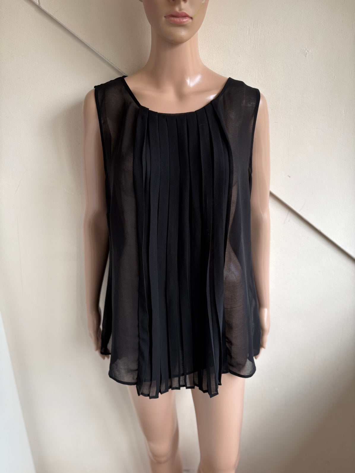 Expresso mesh top zwart maat 44 plisse, Kleding | Dames, Tops, Zwart, Maat 42/44 (L), Ophalen of Verzenden, Zo goed als nieuw