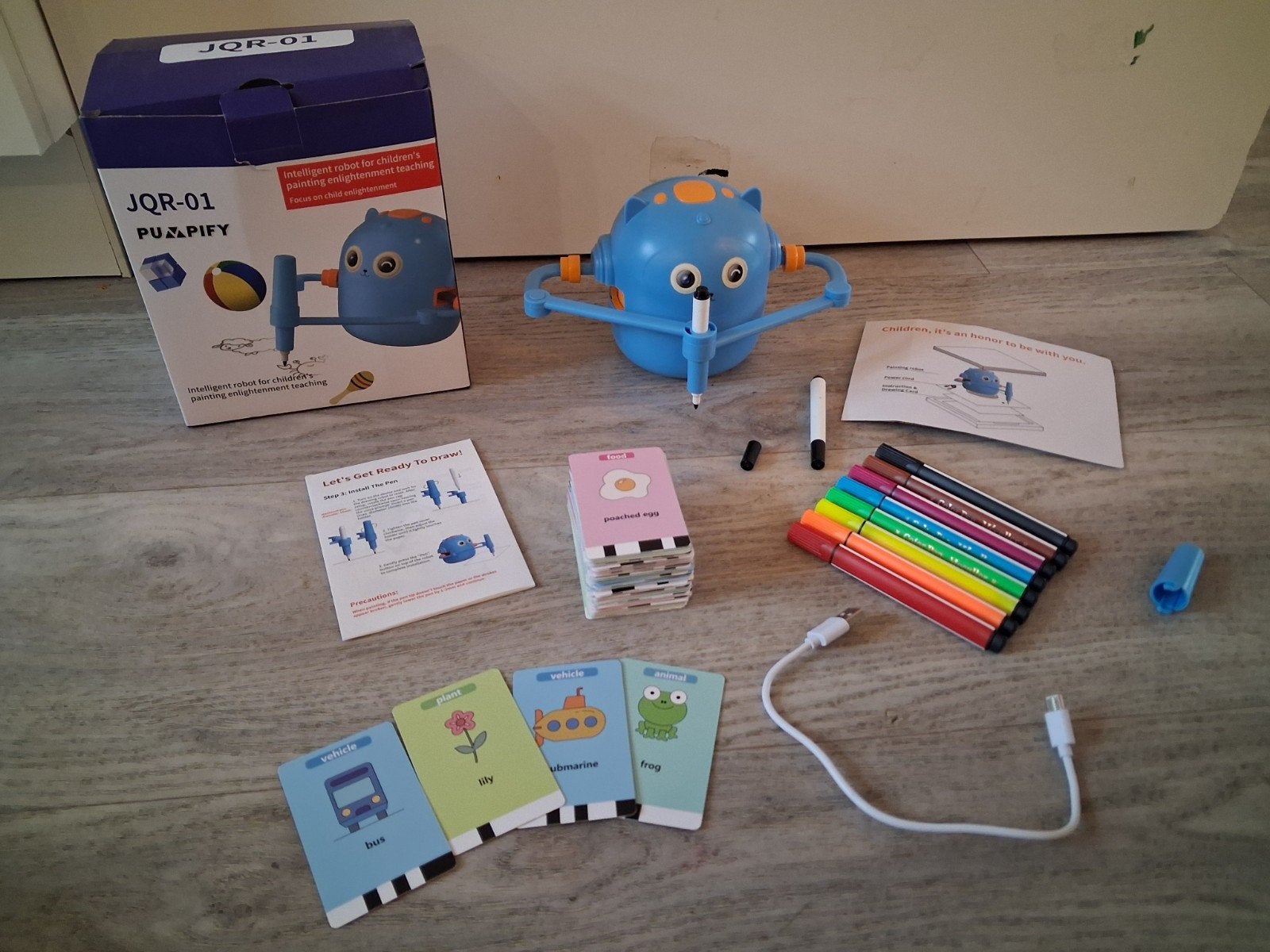 Tekenrobot ZGAN blauw, Ophalen of Verzenden, Zo goed als nieuw, Inclusief accessoires