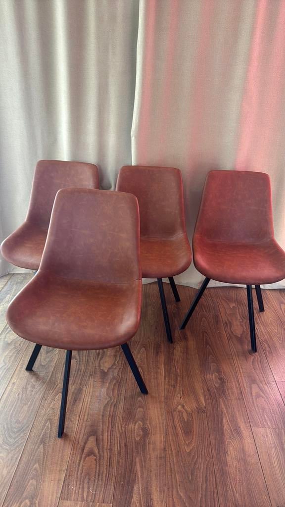 4 eetkamerstoelen, draaibare zitting, Ophalen, Zo goed als nieuw