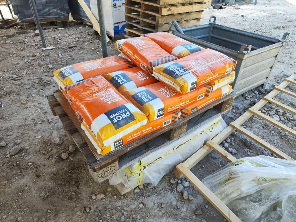 15 zakken 25kg kalkzandsteen lijm, Doe-het-zelf en Verbouw, Dakpannen en Dakbedekking, Ophalen, Overige materialen, Zwart, Nieuw