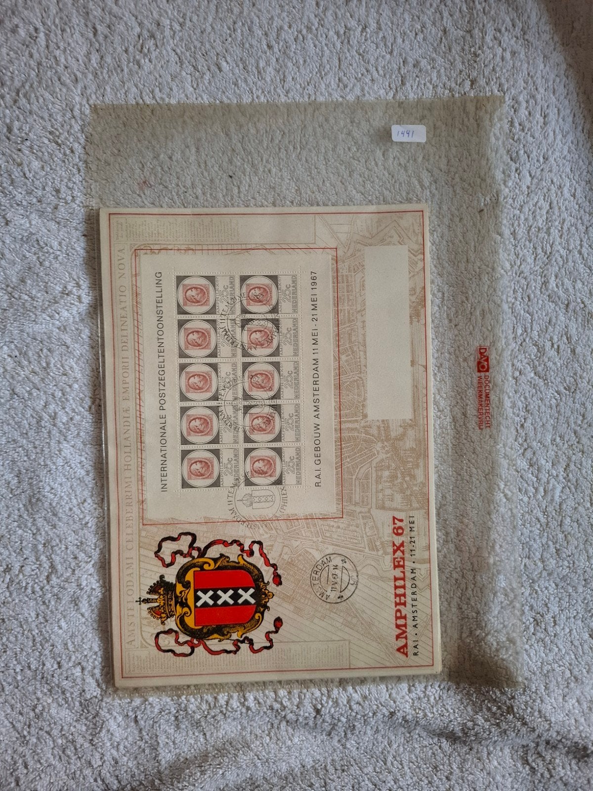1441 Nederland Amphilex Vellen 1967 op Enveloppen Zeldzaam, Ophalen of Verzenden, Envelop
