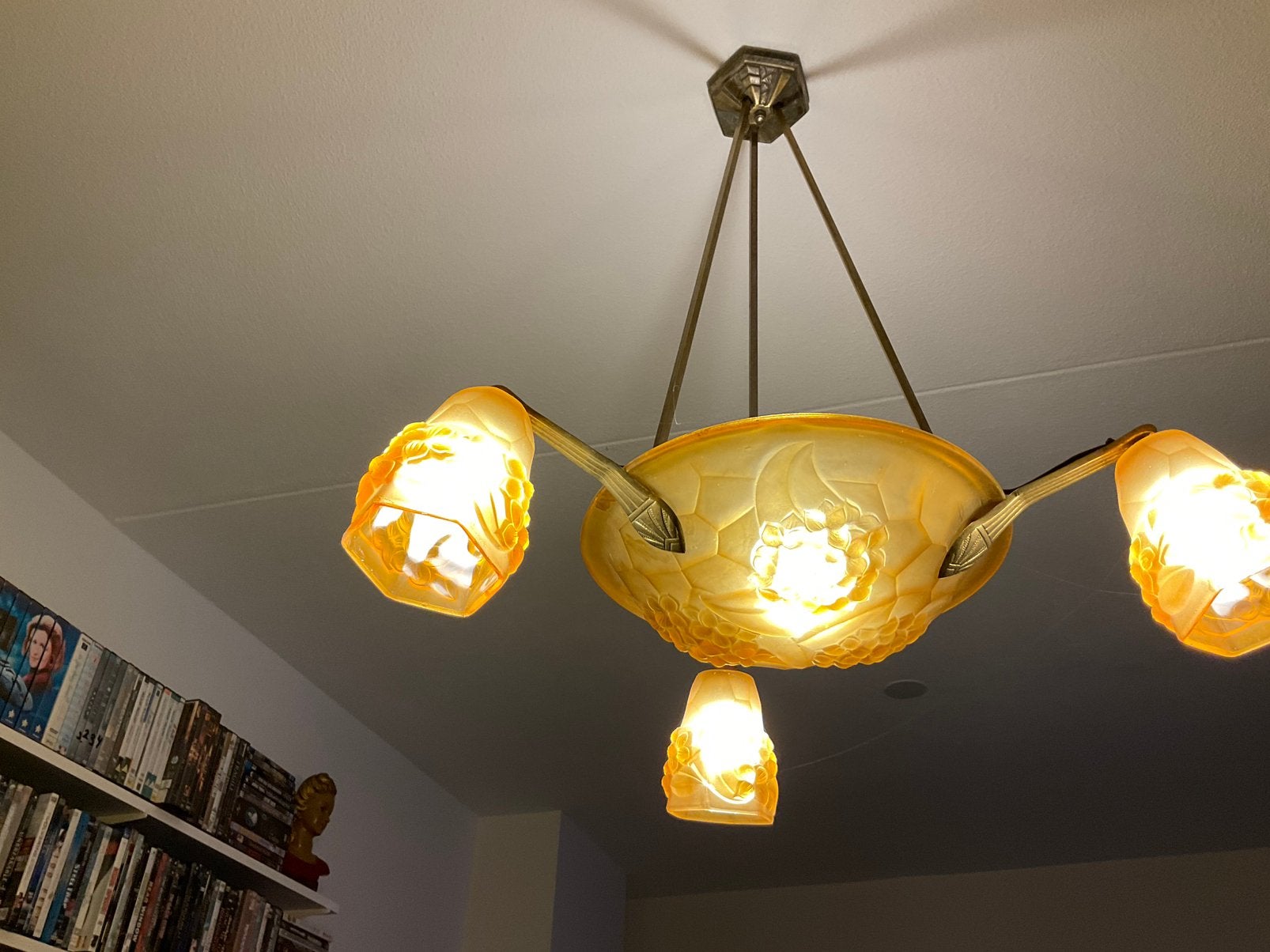 Antiek art deco hanglamp, Ophalen of Verzenden