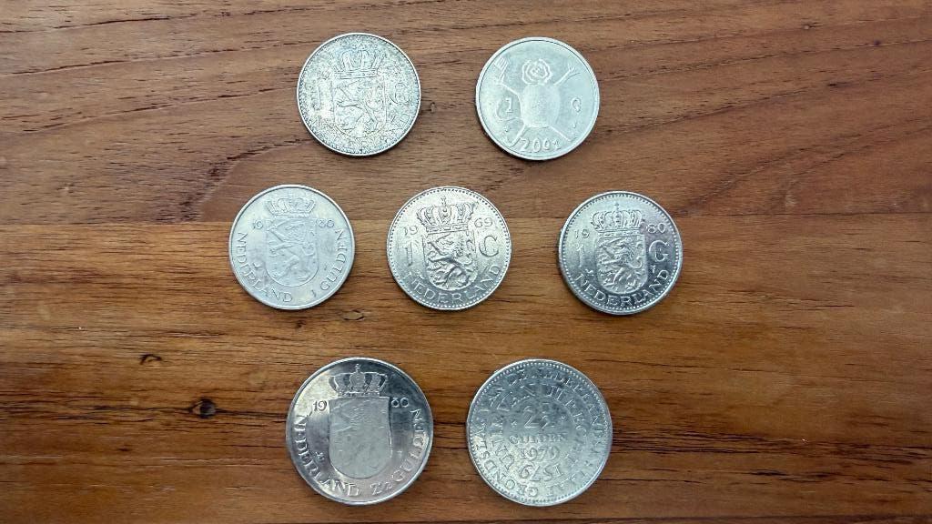 Diverse guldens, laatste gulden en 2,5 gulden munten, Ophalen of Verzenden, Koningin Juliana, Overige waardes, Losse munt