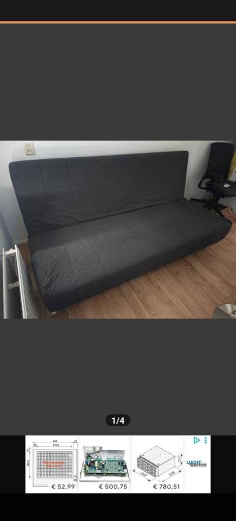 Hoes slaapbank Beddinge/Nyhamn, Huis en Inrichting, Ophalen, Gebruikt, Tweepersoons, 140 cm