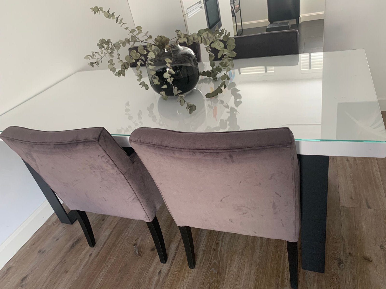 Set van 6 velvet stoelen, Huis en Inrichting, Stoelen, Ophalen, Gebruikt, Overige kleuren, Stof