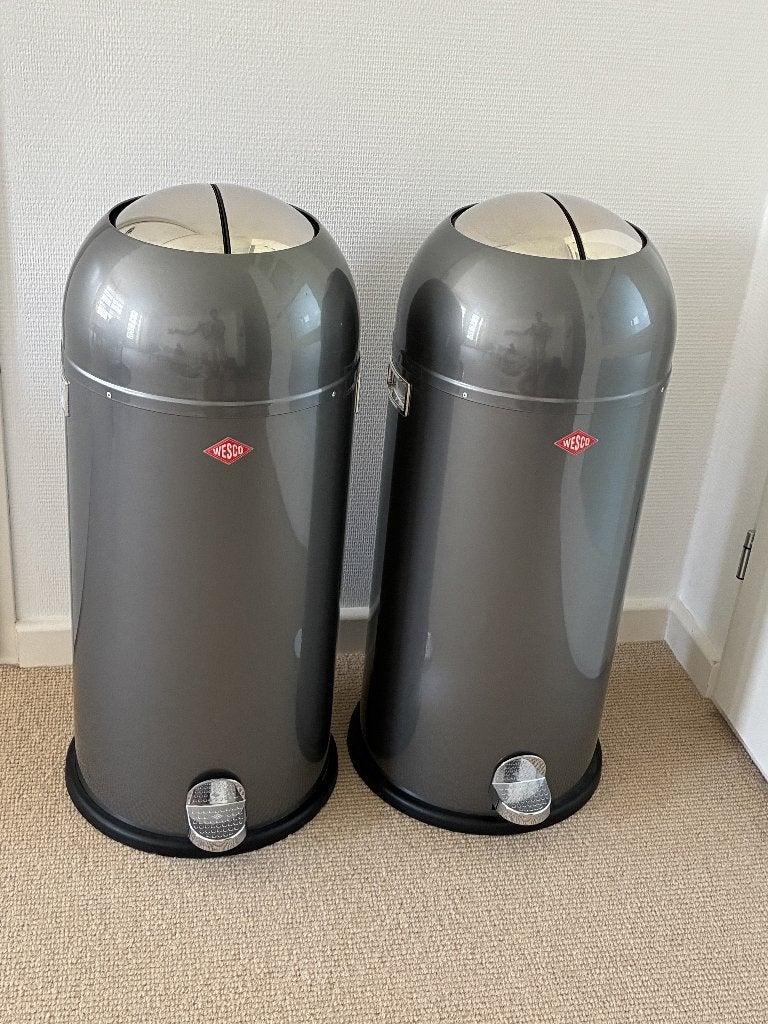 Wesco Kickmaster afvalemmer 40 Liter (2 stuks), Huis en Inrichting, Ophalen, Gebruikt, Met pedaal, 40 liter of meer