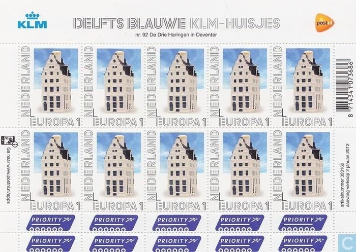 Nederland NVPH nr V2898 postfris KLM Huisjes 2012, Postzegels en Munten, Postzegels | Nederland, Ophalen of Verzenden, Na 1940
