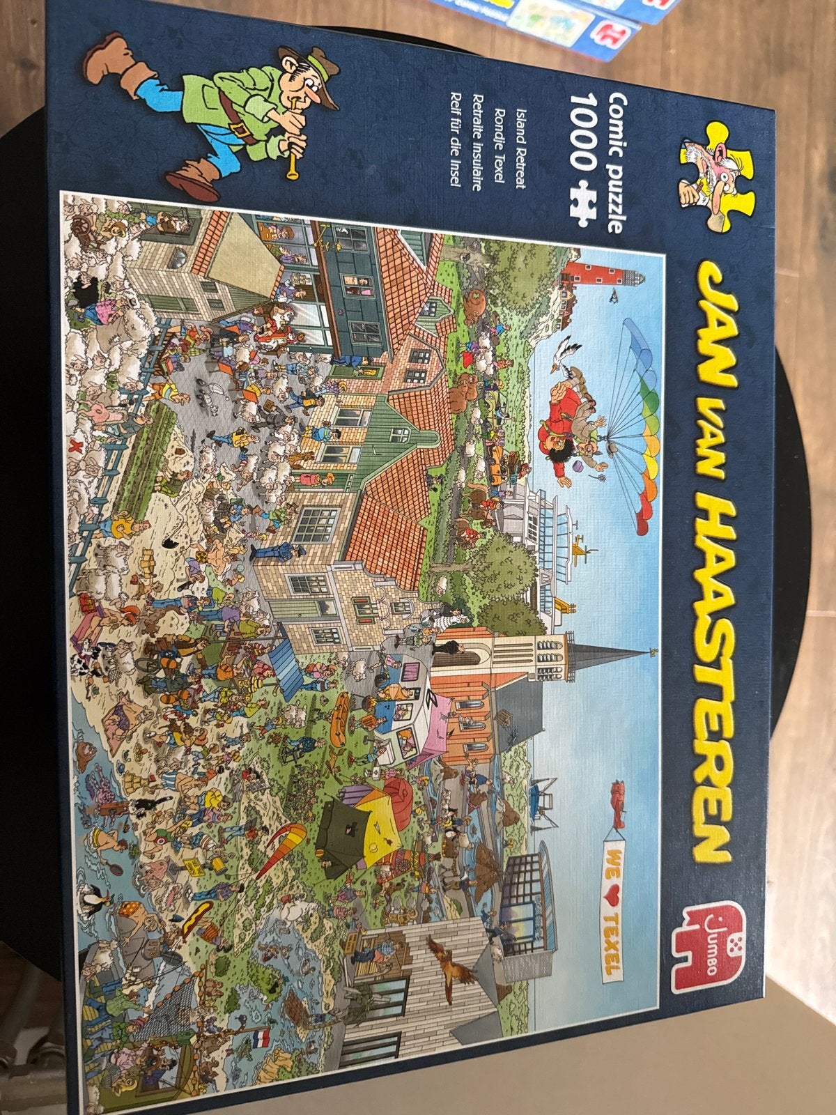 Jan van Haasteren Comic Puzzel - Rondje Texel 1000 stukjes, Ophalen of Verzenden, 500 t/m 1500 stukjes, Zo goed als nieuw, Legpuzzel