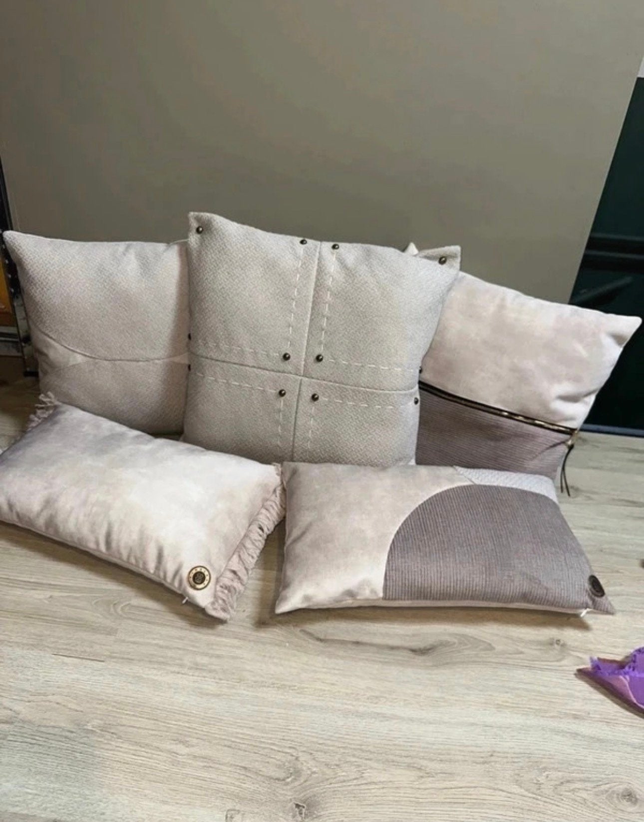 Timeless by coco Maison kussenset 5 stuks nieuw, Overige merken, Beige, Vierkant, Nieuw