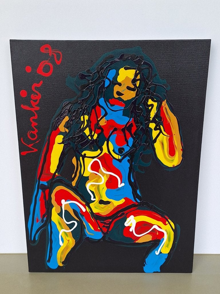 schilderij met portret voorstelling vrouwelijk naakt bloot, Ophalen, Handgeschilderd, Figuren