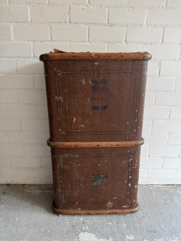 Vintage houten koffer / opbergkist, Ophalen