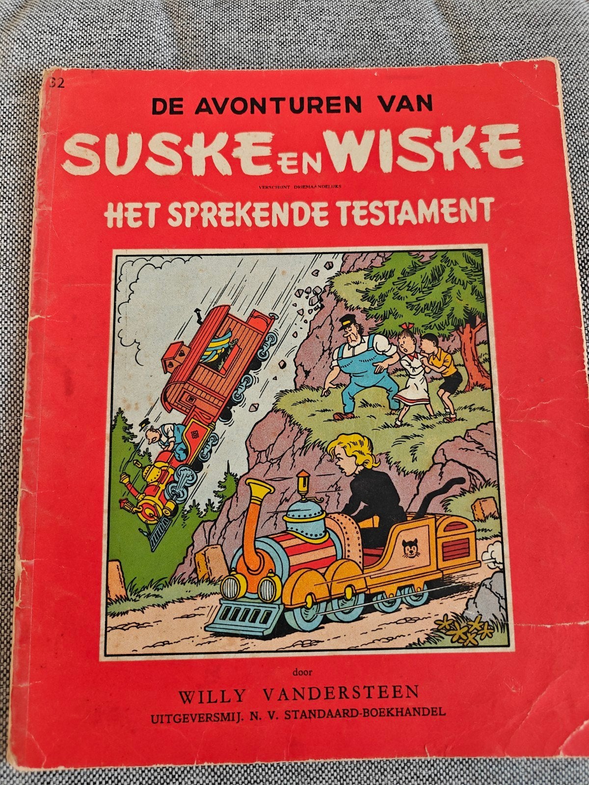 Suske en Wiske Het Sprekende Testament 1e druk Vlaams 1958, Eén stripboek, Ophalen, Gelezen