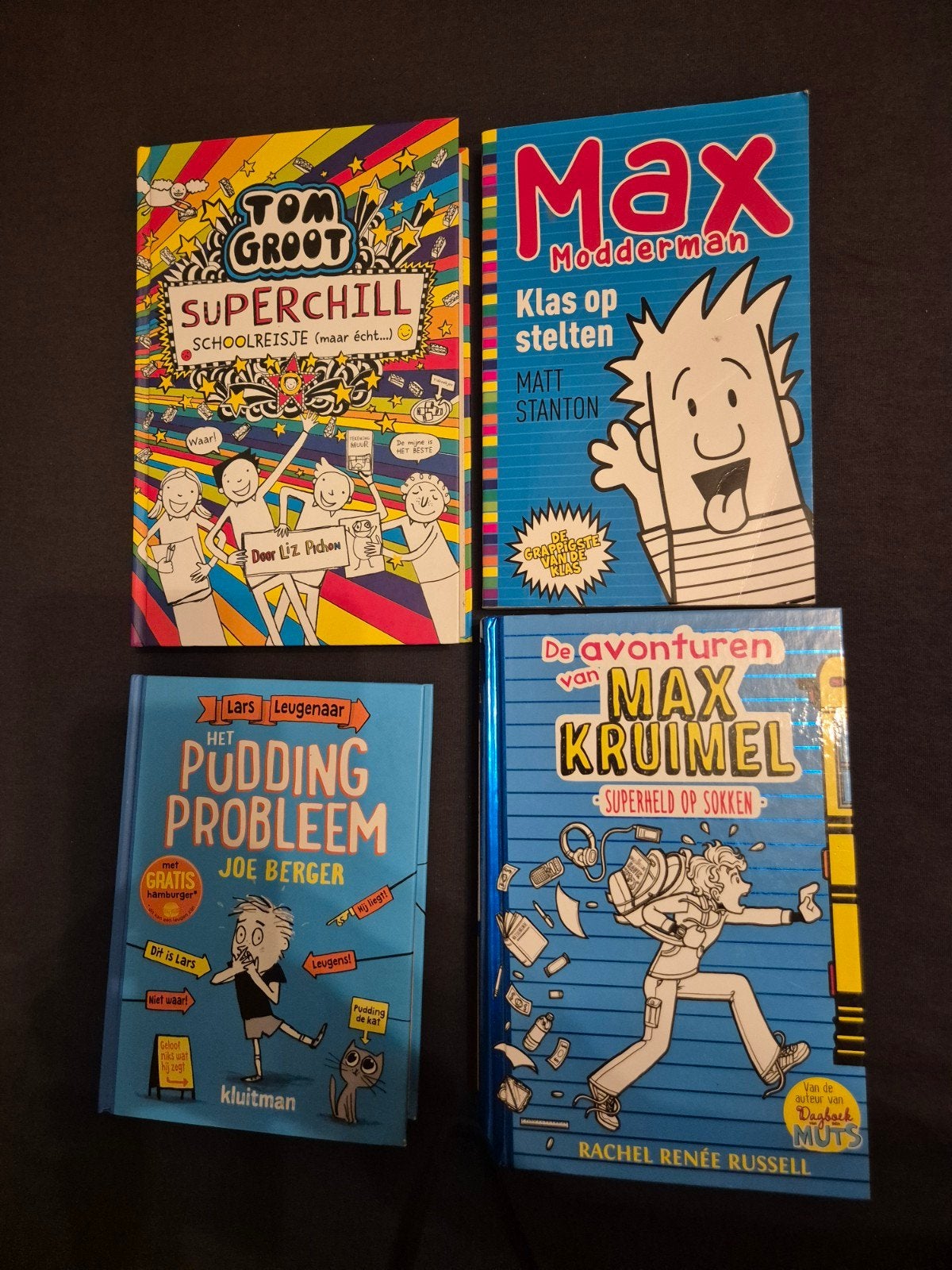 4 kinderboeken, zo goed als nieuw, Boeken, Ophalen of Verzenden, Zo goed als nieuw, Liz Pichon, Matt Stanton, Rachel Renée Russell, Joe Berger