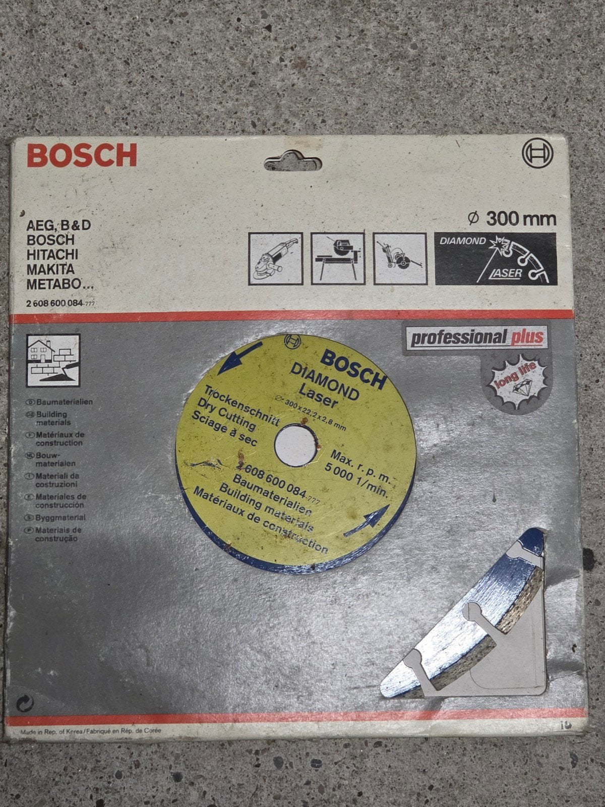 Bosch Diamant Laser Zaagblad 300mm - Nieuw, 70 mm of meer, Overige typen, Nieuw, Ophalen of Verzenden
