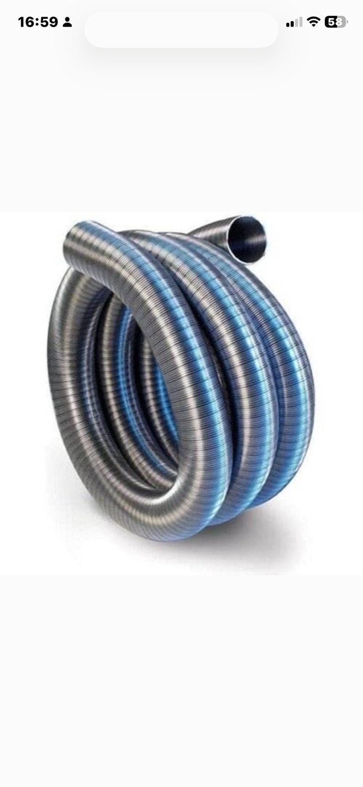 Flex  Rvsdubbelwandig. 200mm 8meter €180, Huis en Inrichting, Ophalen of Verzenden, Zo goed als nieuw, Hout, Houtkachel