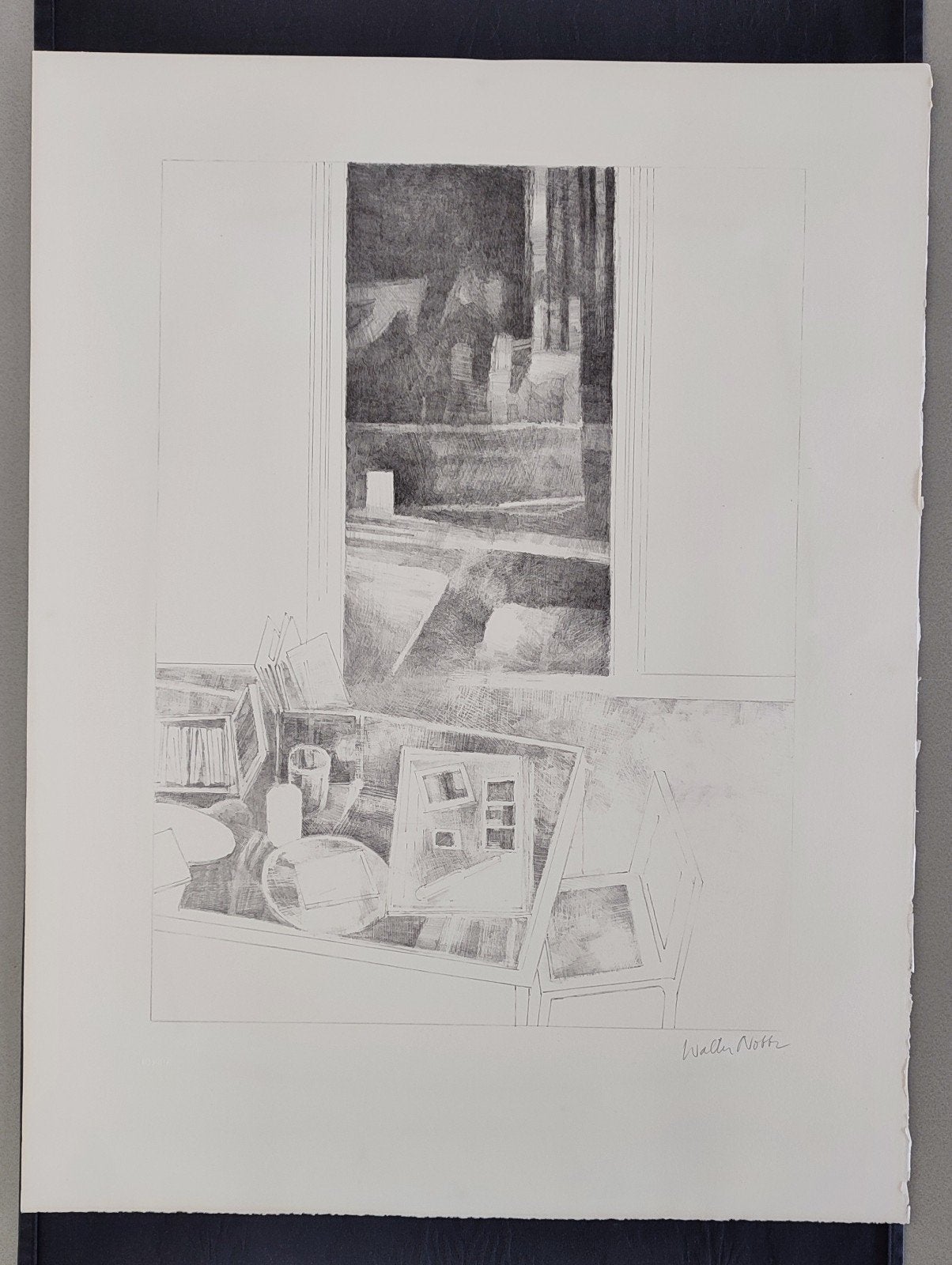 Walter Nobbe-De Werktafel'1987-Litho, zeefdruk, kunstwerk, Gesigneerd, Ophalen, Lithografie