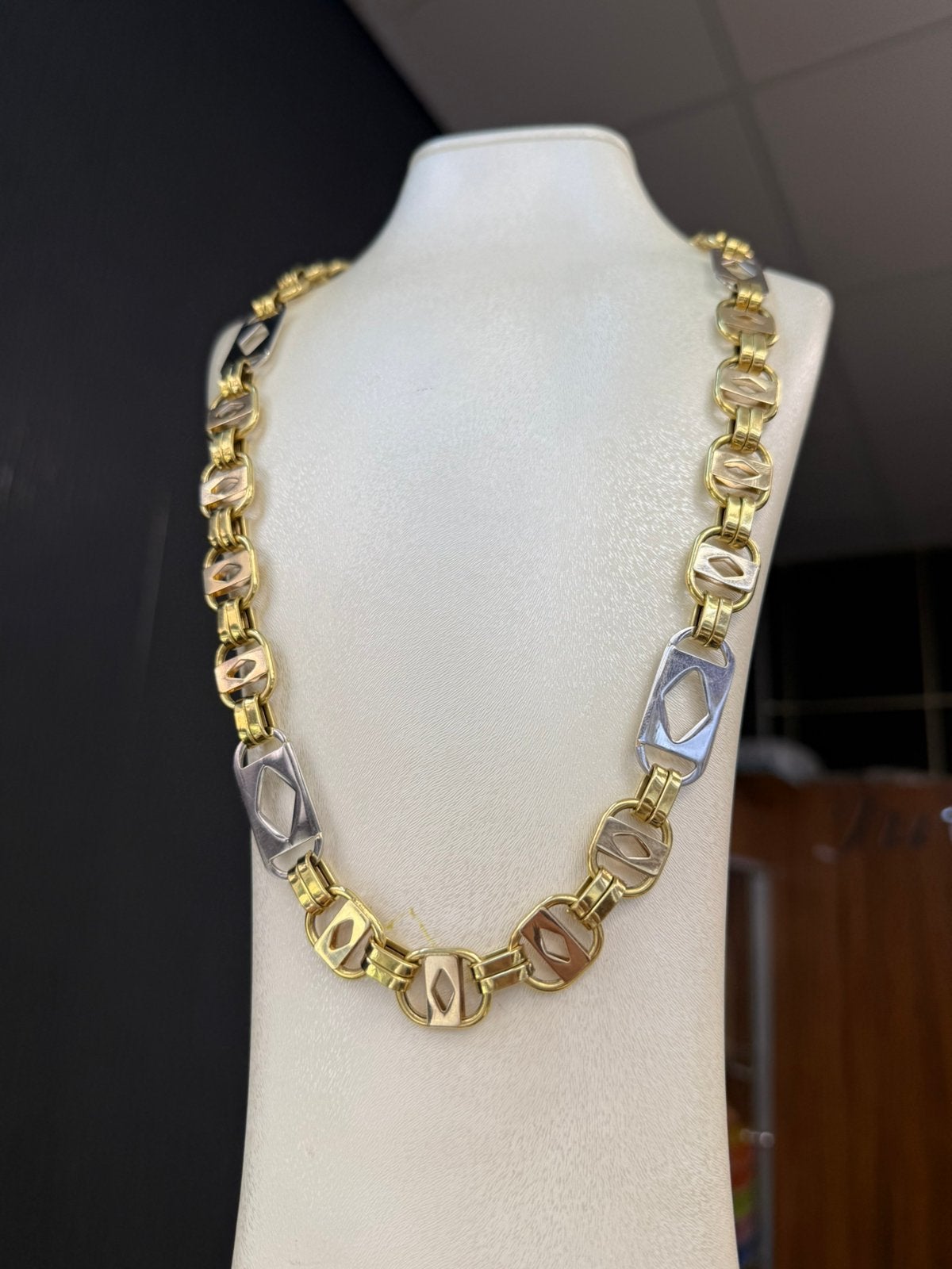 18k gouden ketting kingsley schakel dik model 95,5 gram, Ophalen of Verzenden, Nieuw, Goud