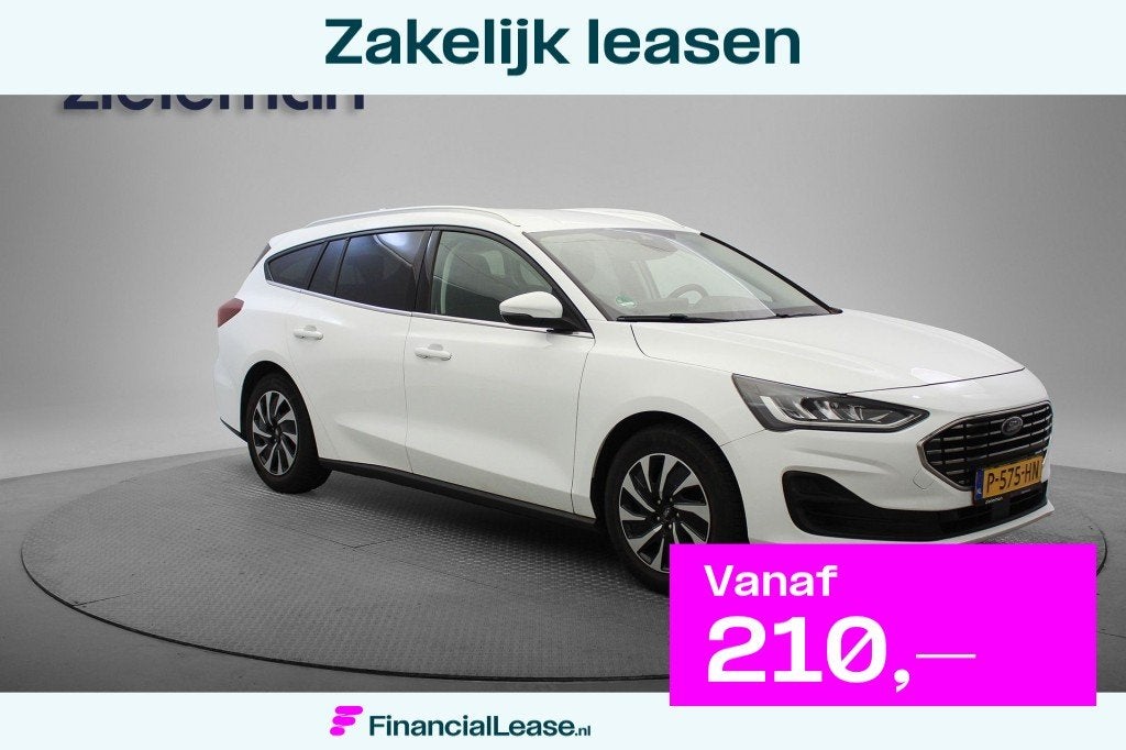 Ford Focus Wagon 1.0 EcoBoost Hybrid Titanium X Automaat - D, Lichtsensor, Gebruikt, Met garantie (alle), Wit