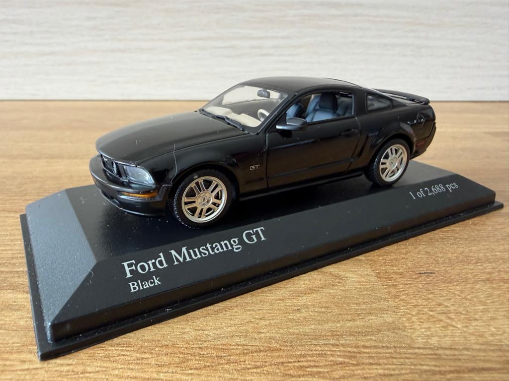 Minichamps Ford Mustang GT Zwart 2005 - 1:43 Schaalmodel, Verzenden, Zo goed als nieuw, Auto, MiniChamps