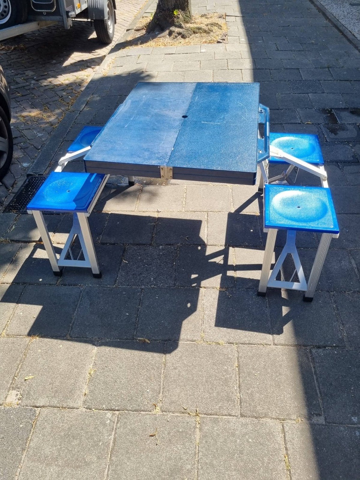 Inklapbare kinder picknicktafel, Caravans en Kamperen, Kampeermeubelen, Gebruikt, Campingtafel, Ophalen of Verzenden