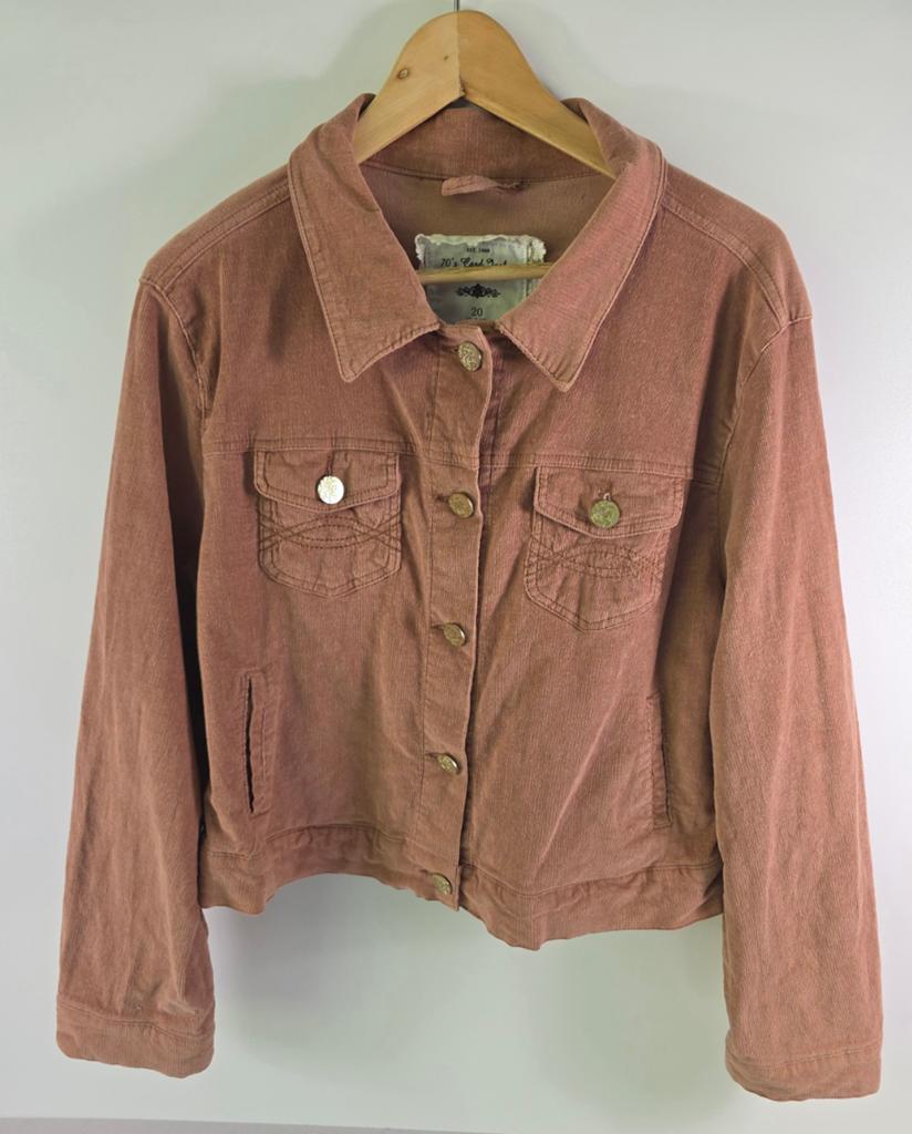 Vintage 70's Cord Jacket - Denim Co. - Maat 46/48 (XL), Info@primark.com, Bruin, Maat 46/48 (XL) of groter, Ophalen of Verzenden