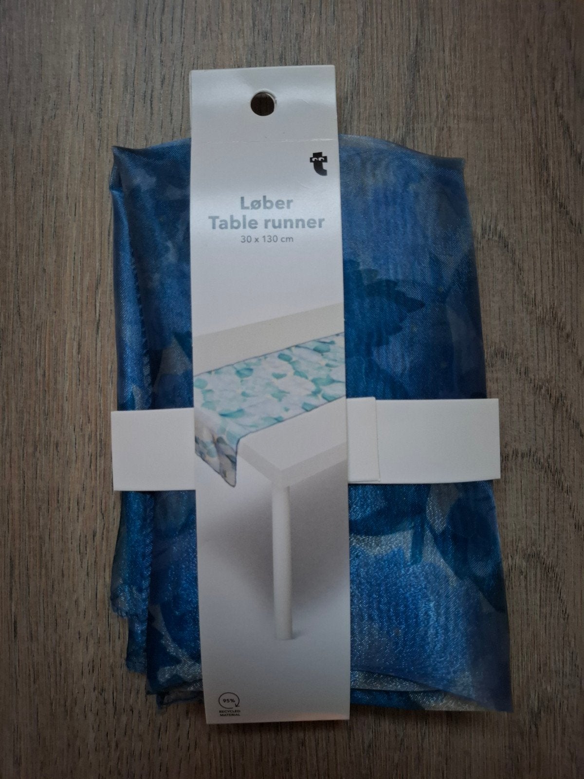 Tafelloper hortensia 30 x 130 cm, Huis en Inrichting, Ophalen of Verzenden, Nieuw, Rechthoek