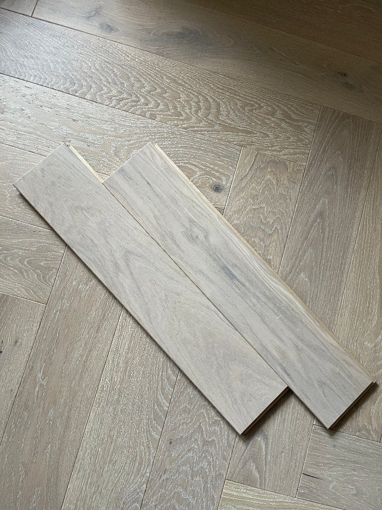 200 Lichte eiken visgraat parket vloerplanken, 50 tot 150 cm, Nieuw, 5 tot 10 m², 10 tot 30 cm